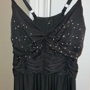 Black Gown with Rhinestone